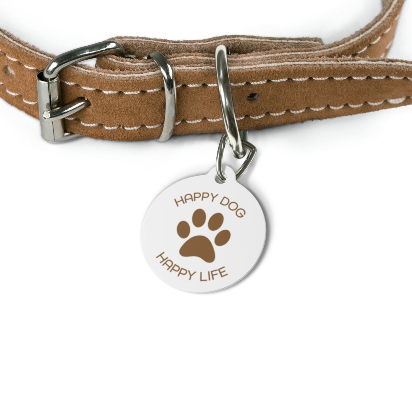 Pet Tag — Round Paw Print ID Tag