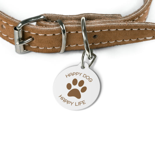 Pet Tag — Round Paw Print ID Tag