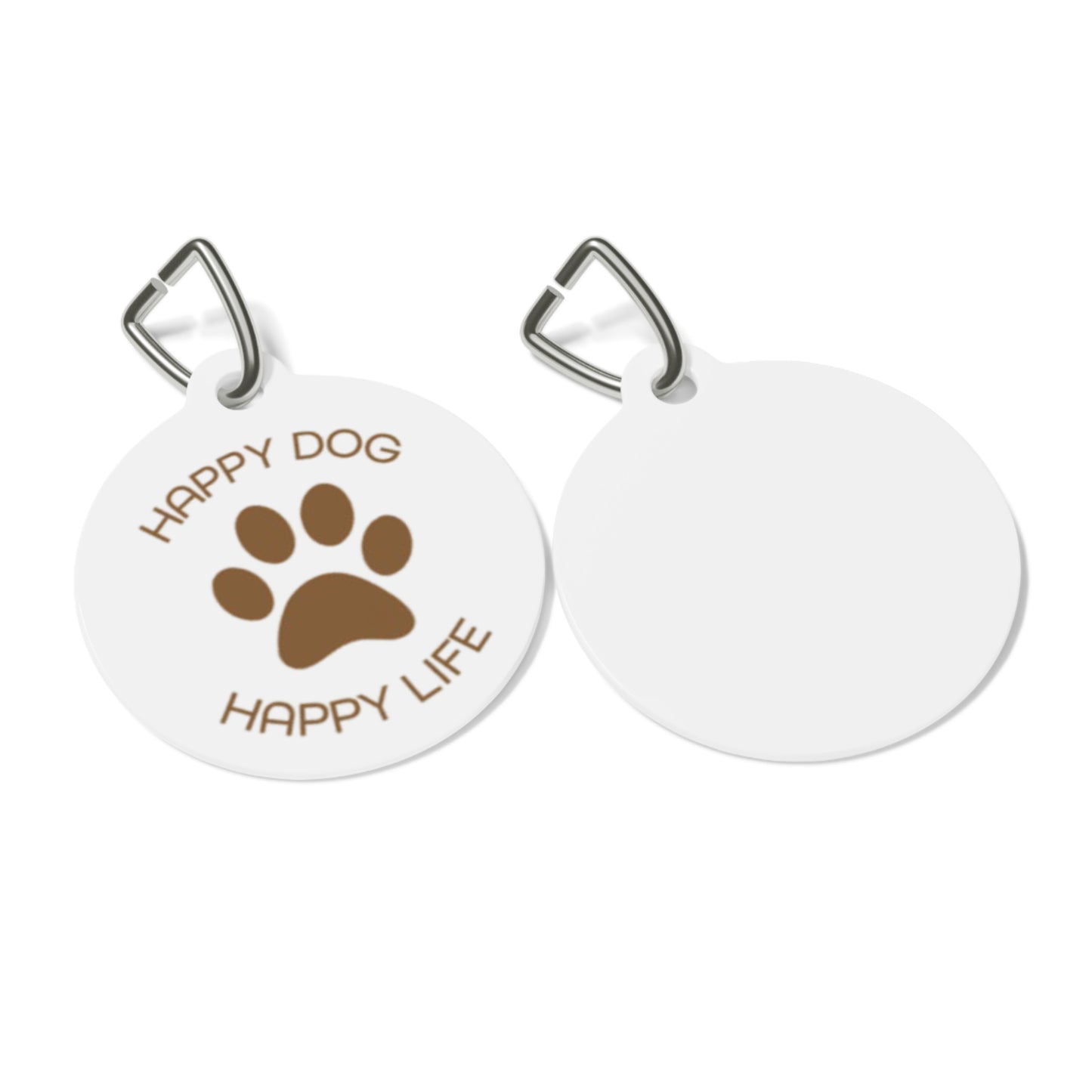 Pet Tag — Round Paw Print ID Tag
