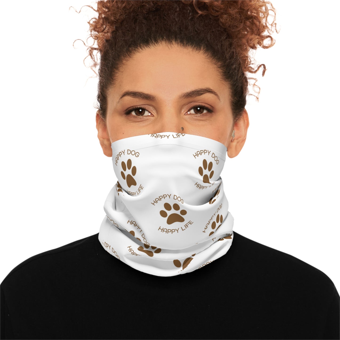 Dog Addict Paw Print Neck Gaiter — Midweight Face & Neck Covering